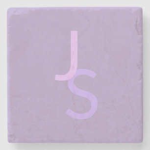 Dessous-de-verre En Pierre Initiales monogrammes à chevauchement moderne   Po