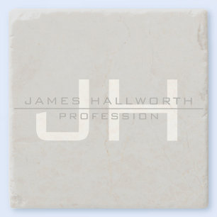 Dessous-de-verre En Pierre Initiales monogrammes modernes (ou autre texte) Gr