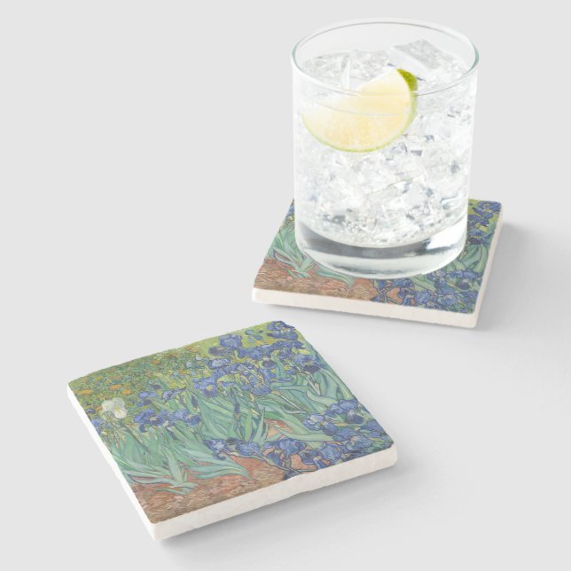 Dessous-de-verre En Pierre Irises par Vincent Van Gogh (Côté)