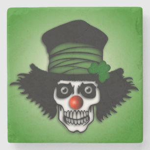 Dessous-de-verre En Pierre Irish Skeleton Clown Green