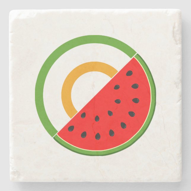 Dessous-de-verre En Pierre IRLANDE AVEC PALESTINE - Watermelon (Devant)