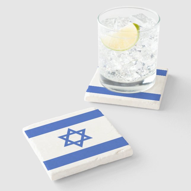 Dessous-de-verre En Pierre Israël drapeau patriotique moderne (Côté)
