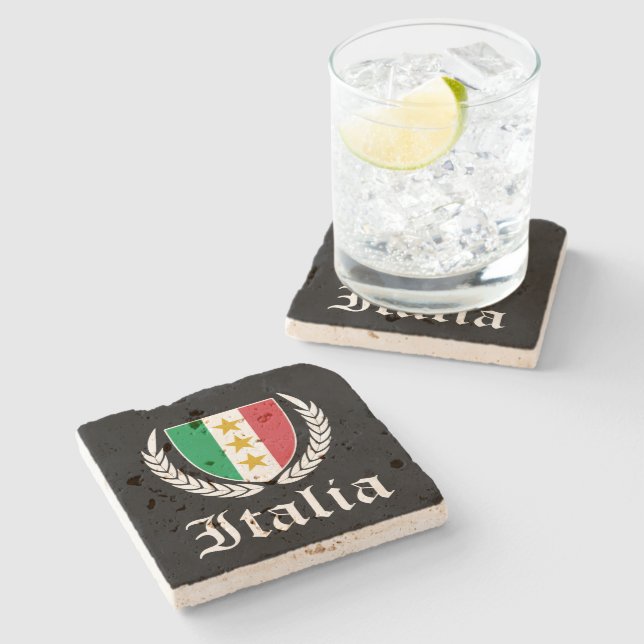 Dessous-de-verre En Pierre Italia Crest (Côté)