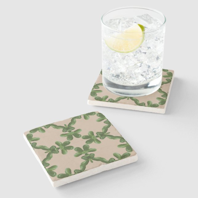 Dessous-de-verre En Pierre Jade Lattice in Beige (Côté)