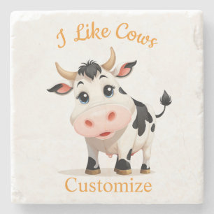 Dessous-de-verre En Pierre J'Aime Cows Art Thunder_Cove