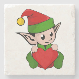 DESSOUS-DE-VERRE EN PIERRE "J'AIME NOËL" ELF