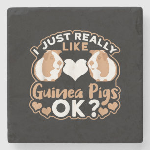 Dessous-de-verre En Pierre J'Aime Vraiment Les Cochons De Guinée D'Accord ?