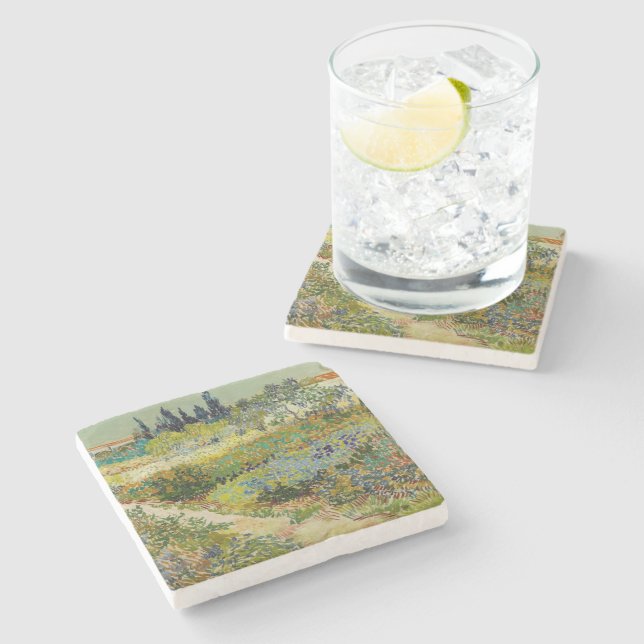 Dessous-de-verre En Pierre Jardin d'Arles | Vincent van Gogh (Côté)