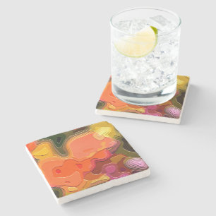 DESSOUS-DE-VERRE EN PIERRE JARDIN DES FLEURS