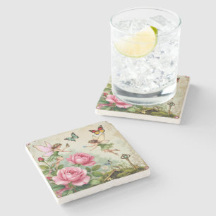 Dessous-de-verre En Pierre Jardin Enchanté des Fées Florales