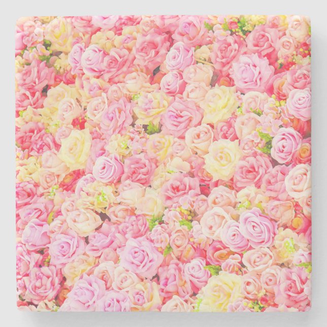Dessous-de-verre En Pierre Jardin rose (Devant)