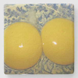 Dessous-de-verre En Pierre Jaune à deux oeufs