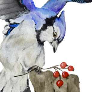 Dessous-de-verre En Pierre Jay bleu d'oiseau de la forêt
