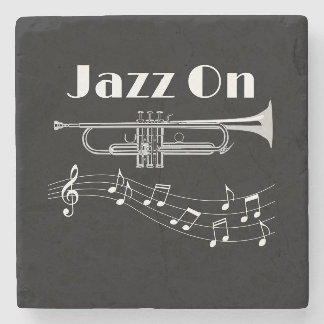 Dessous-de-verre En Pierre Jazz de trompettiste dessus (Devant)