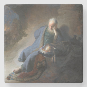 Dessous-de-verre En Pierre Jeremiah Lamenting sur la chute de Jérusalem, Remb