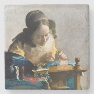 Dessous-de-verre En Pierre Johannes Vermeer - Le Lacemaker