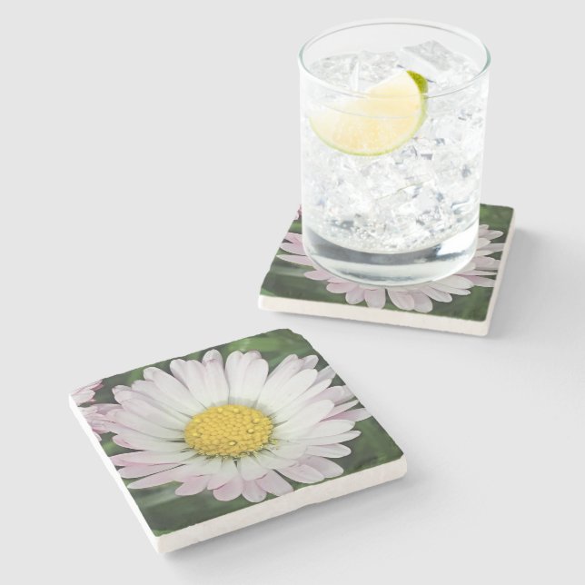 Dessous-de-verre En Pierre Jolie marguerite (Côté)