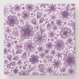 Dessous-de-verre En Pierre Jolies fleurs sauvages lavande violettes