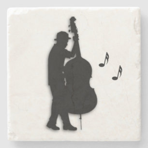 Dessous-de-verre En Pierre Joueur de basse musicien 