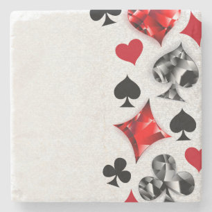 Dessous-de-verre En Pierre Joueur de poker Joueur de cartes de jouer costumes