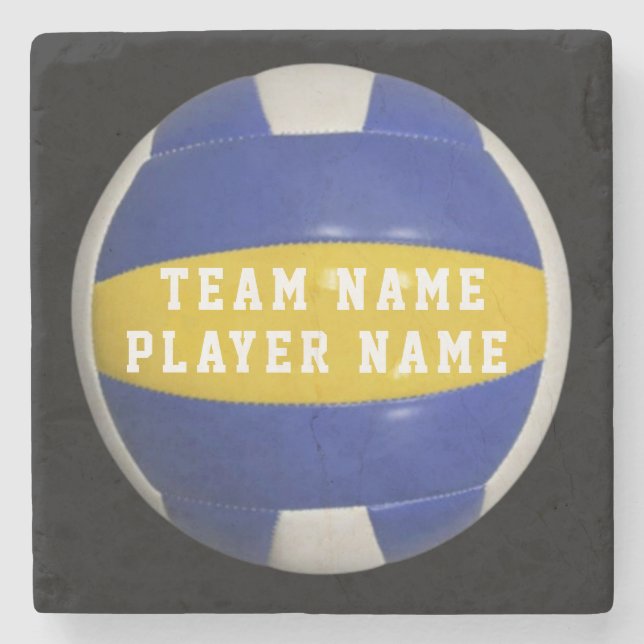 DESSOUS-DE-VERRE EN PIERRE JOUEUR DE VOLLEYBALL PERSONNALISÉ (Devant)