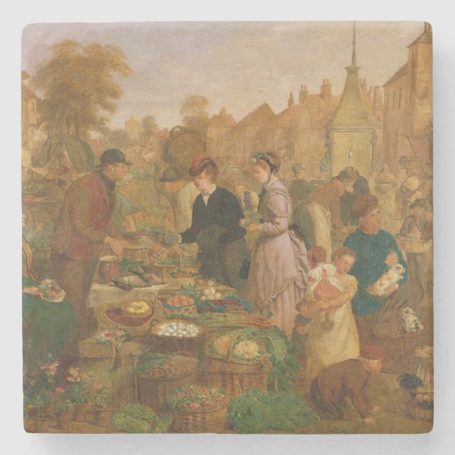 Dessous-de-verre En Pierre Jour du marché (Devant)