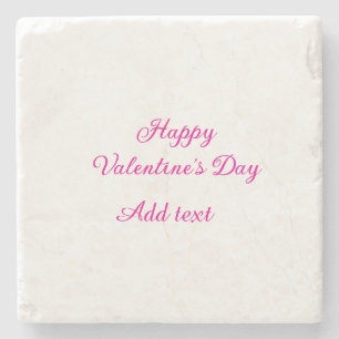 Dessous-de-verre En Pierre Joyeuse Saint-Valentin texte rose nom message