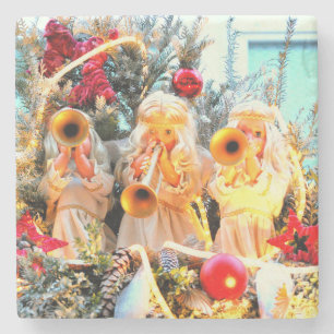 Dessous-de-verre En Pierre joyeux anges de noël annonçant