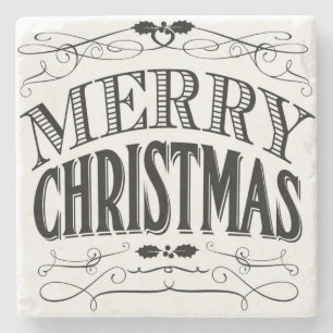 Dessous-de-verre En Pierre Joyeux Noël vintage moderne