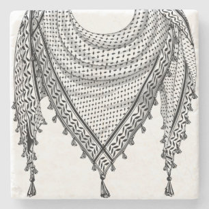 Dessous-de-verre En Pierre Keffiyeh Écharpe palestinienne tissu traditionnel