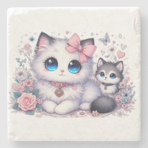 Dessous-de-verre En Pierre Kitten Cuteness Overload : Chat et chien aux yeux 
