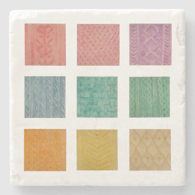 Dessous-de-verre En Pierre Knit patterned coasters (Devant)