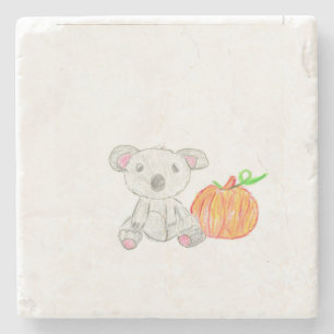Dessous-de-verre En Pierre Koala Bear avec Citrouille