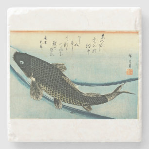 Dessous-de-verre En Pierre Koi (Carp) - Impression de poisson japonais de Hir