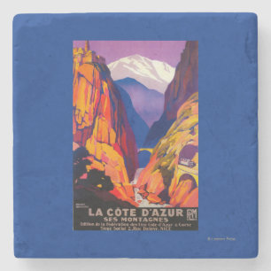Dessous-de-verre En Pierre La Cote d'Azur PosterEurope vintage 2