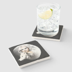 Dessous-de-verre En Pierre La Dame de la Lune