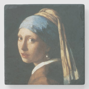 Dessous-de-verre En Pierre La fille avec une boucle d'oreille de perle