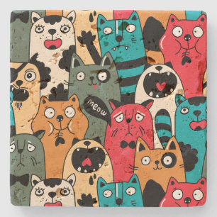 Dessous-de-verre En Pierre La foule des chats