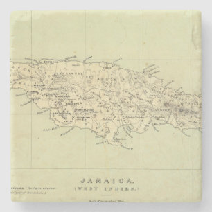 Dessous-de-verre En Pierre La Jamaïque a lithographié la carte