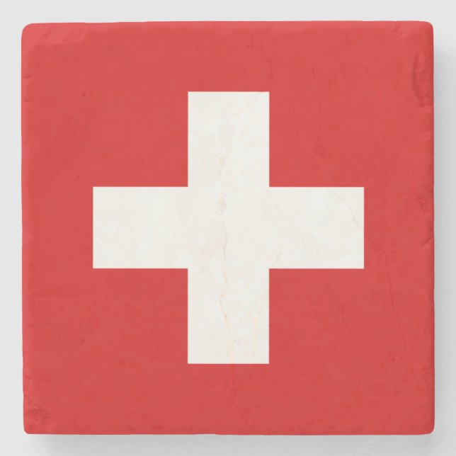 Dessous-de-verre En Pierre La qualité du drapeau suisse (Devant)