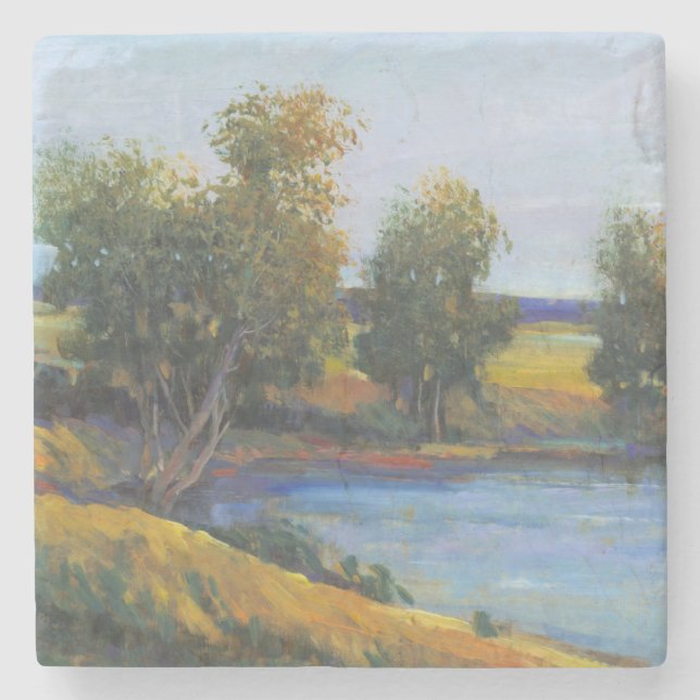 Dessous-de-verre En Pierre La réflexion II de l'arbre (Devant)