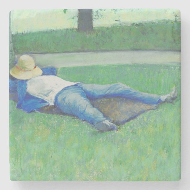 Dessous-de-verre En Pierre La Siesta (par Gustave Caillebotte) (Devant)
