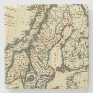 Dessous-de-verre En Pierre La Suède, Danemark, Norvège avec des frontières