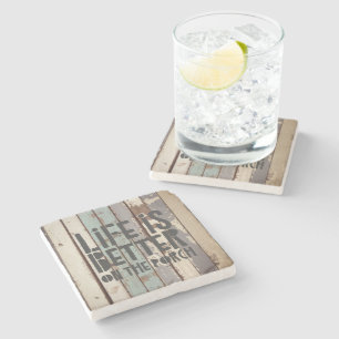 Dessous-de-verre En Pierre La vie est meilleure sur le Porch Rustic Beach Out