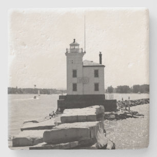 Dessous-de-verre En Pierre Lac Erie Lighthouse