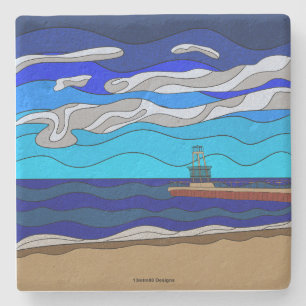 Dessous-de-verre En Pierre Lac Michigan - Limestone Coaster