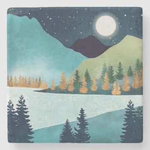Dessous-de-verre En Pierre Lac Moonrise