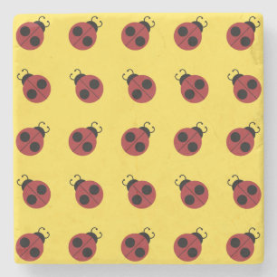 Dessous-de-verre En Pierre Ladybug 60s rétro cool rouge jaune