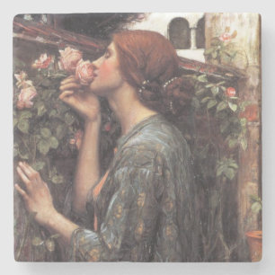 Dessous-de-verre En Pierre L'âme du Rose (par John William Waterhouse)