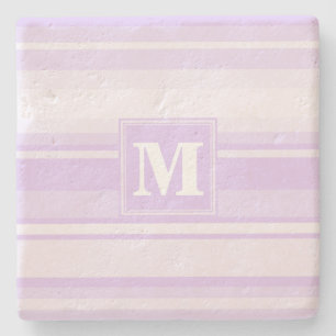 Dessous-de-verre En Pierre Landes lilas monogrammes